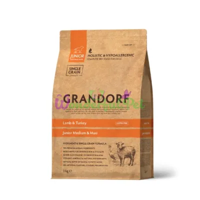 Π‘ΡΡ
ΠΎΠΉ ΠΊΠΎΡΠΌ Grandorf Dog Junior Medium Maxi breeds Low Grain Lamb Turkey 3 ΠΊΠ³
