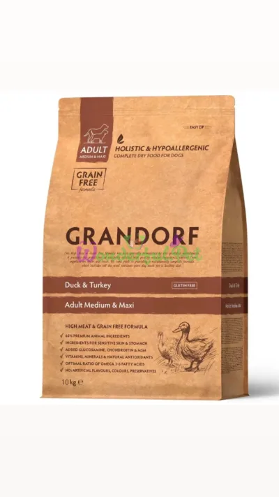 Сухий корм Grandorf Duck & Turkey для собак середніх та великих порід, 10 кг