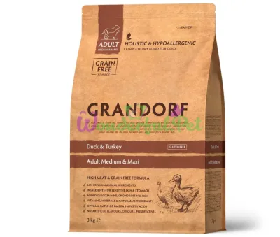 Сухий корм Grandorf Duck & Turkey для собак середніх та великих порід, 3 кг