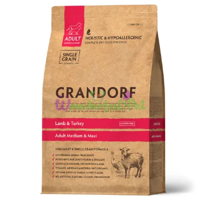 Сухий корм Grandorf Lamb & Turkey для собак середніх та великих порід, 1 кг