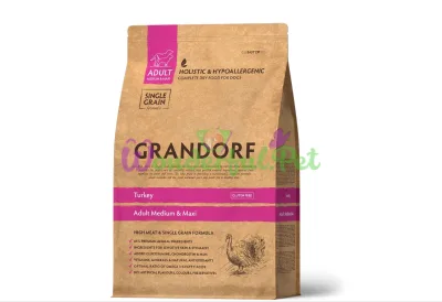 Сухий корм Grandorf Dog Medium & Maxi Turkey для собак середніх та великих порід індичка з рисом, 10 кг