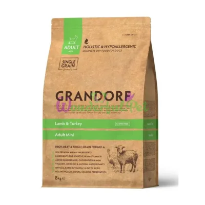 Сухий корм Grandorf Dog Mini Adult Lamb & Turkey для дорослих собак дрібних порід з ягням та індичкою, 8 кг