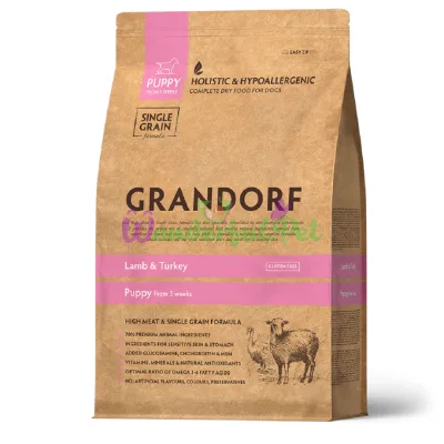 Grandorf Dog Puppy Lamb & Turkey Dry Food for Puppies, 10 kg