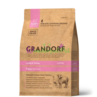 Grandorf Dog Puppy Lamb & Turkey Dry Food for Puppies, 3 kg