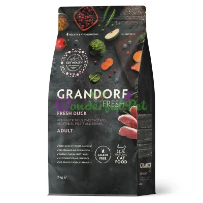 Grandorf Fresh Adult Cat Dry Food with Duck & Sweet Potato, 2 kg