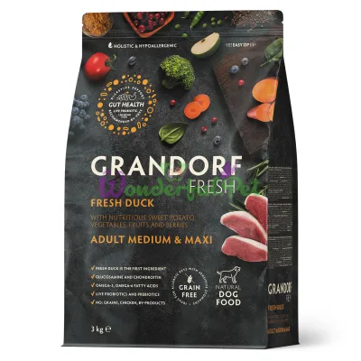 Сухий корм Grandorf Fresh для собак середніх та великих порід, качка і батат, 3 кг