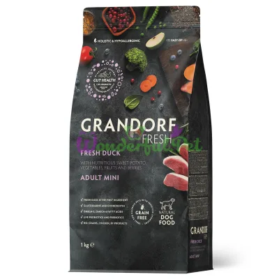 Grandorf Fresh Dry Food for Small Breed Dogs, Duck and Sweet Potato, 1 kg