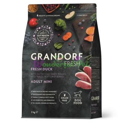Сухий корм Grandorf Fresh для собак малих порід, качка і батат, 3 кг