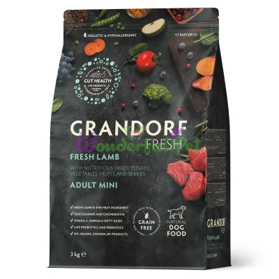 Сухий корм Grandorf Fresh Adult Mini для собак дрібних порід, ягня та батат, 3 кг