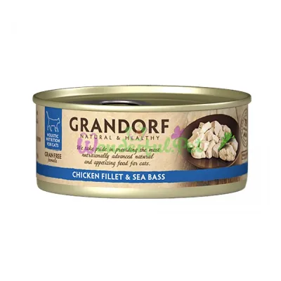 Grandorf Wet Cat Food Chicken Breast with Seabass, 70 g