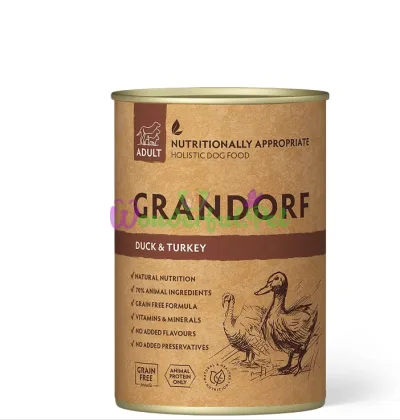 Grandorf Wet Dog Food, Duck & Turkey, 400 g