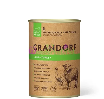 Grandorf Wet Dog Food, Lamb & Turkey, 400 g