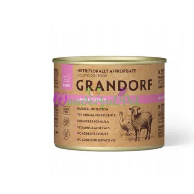 ΠΠ»Π°ΠΆΠ½ΡΠΉ ΠΊΠΎΡΠΌ Grandorf Dog Puppy Wet Lamb Turkey 400 Π³