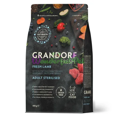 Grandorf Fresh Dry Food for Sterilised Cats Lamb with Sweet Potato, 0,4 кг