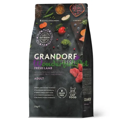 Grandorf Fresh Dry Food for Adult Cats Lamb with Sweet Potato, 2 кг