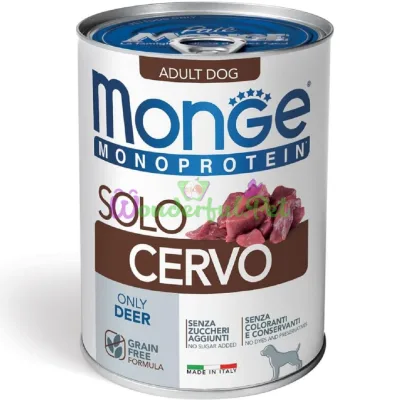 Монопротеиновый паштет MONGE DOG SOLO 100% Venison 400 г