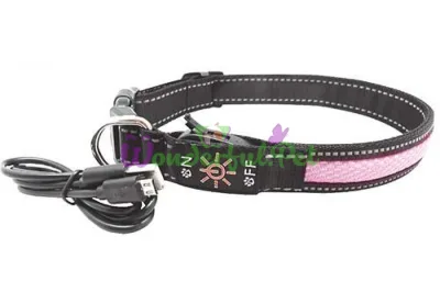 Ошейник LED AnimAll для собак S 2,5 30-40 см розовый