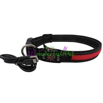 Ошейник LED AnimAll для собак M 2,5 40-50 см красный
