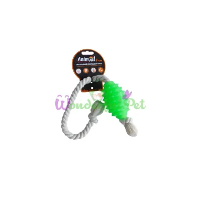 Игрушка AnimAll Fun граната с канатом зеленая 8 см