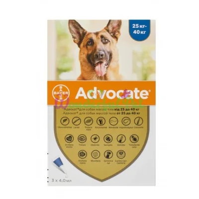 Капли Bayer Advocate Dog 25-40 кг 1 пипетка