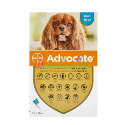 Капли Bayer Advocate Dog 4-10 кг 1 пипетка