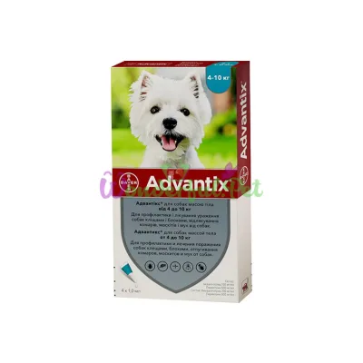 Капли Bayer Advantix 4-10 кг 1 пипетка