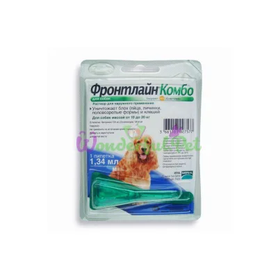 Капли Boehringer Ingelheim Фронтлайн Комбо от блох и клещей для собак M 10-20 кг