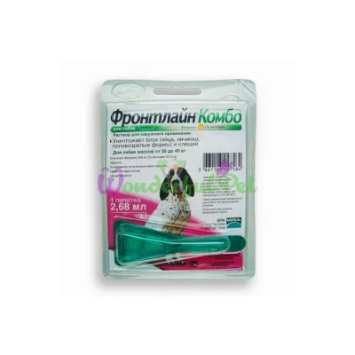 Капли Boehringer Ingelheim Фронтлайн Комбо от блох и клещей для собак L 20-40 кг 1 пип