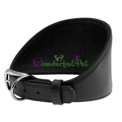Ошейник Waudog Glamour для борзых, без украшения, ширина 15 мм, длина 26-32 см, черный