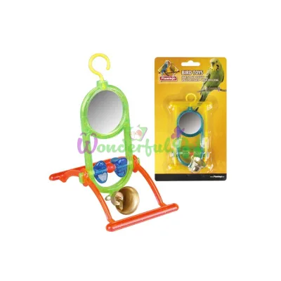 ΠΠ³ΡΡΡΠΊΠ° Flamingo Mirror Bell Π΄Π»Ρ ΠΏΠΎΠΏΡΠ³Π°Π΅Π², Π·Π΅ΡΠΊΠ°Π»ΠΎ Ρ ΠΊΠΎΠ»ΠΎΠΊΠΎΠ»ΡΡΠΈΠΊΠΎΠΌ ΠΈ ΠΆΠ΅ΡΠ΄ΠΎΡΠΊΠΎΠΉ, 12Ρ
7Ρ
16.5 ΡΠΌ