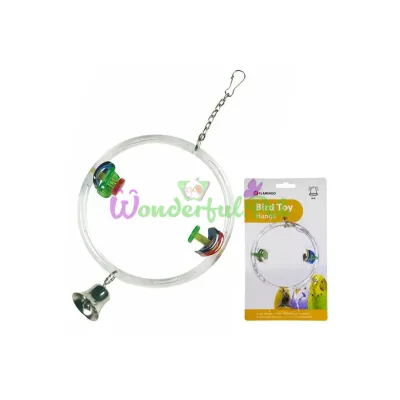 Игрушка Flamingo Cage Hanger Swing для птиц, круглые качели с колокольчиком, 11 см