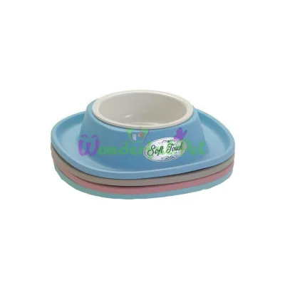Миска пластиковая Georplast Soft Touch с мягким ковриком для кошек и собак 20 x 20 x 3.5 см