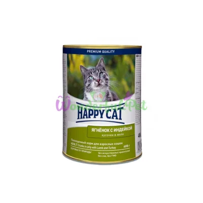 Консерва Happy Cat Adult Lamb Turkey jelly 400 г