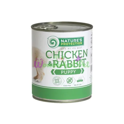 Консерва Natures Protection Puppy chicken rabbit для щенков до 12 месяцев 800 г