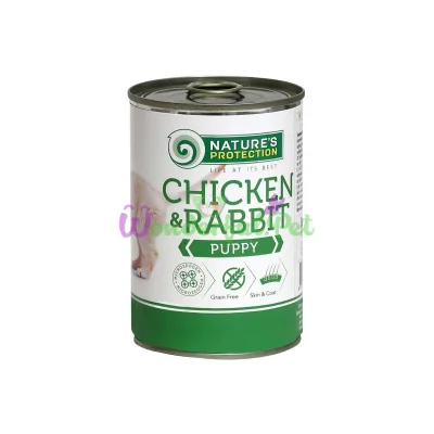 Консерва Natures Protection Puppy chicken rabbit для щенков до 12 месяцев 400 г