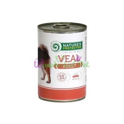 Консерва Natures Protection Adult Veal для взрослых собак весом от 1 до 30 кг 400 г