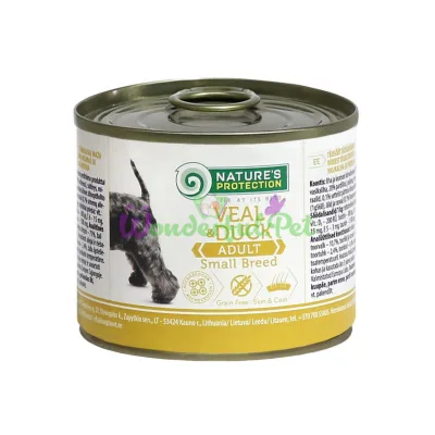 Консерва Natures Protection Adult small breed Veal Duck для взрослых собак весом от 1 до 30 кг 200 г