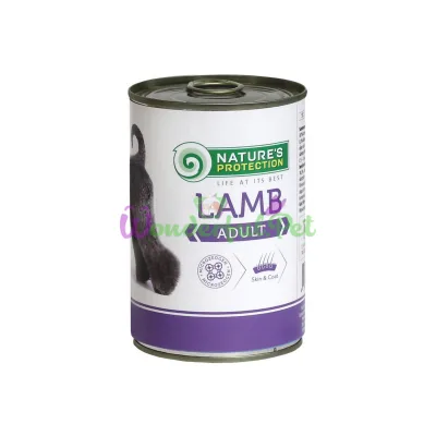 Консерва Natures Protection Adult Lamb для взрослых собак весом от 1 до 30 кг 400 г