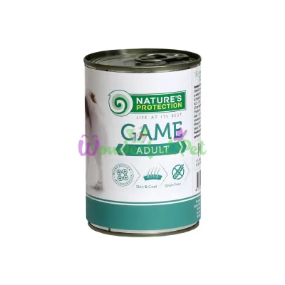 Консерва Natures Protection Adult Game для взрослых собак весом от 1 до 30 кг 400 г