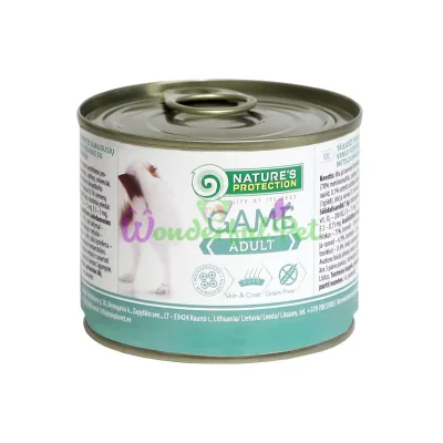 Консерва Natures Protection Adult Game для взрослых собак весом от 1 до 30 кг 200 г