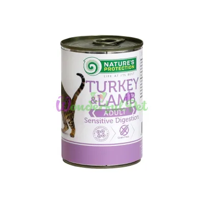 Консерва Natures Protection Sensitive Digestion Turkey Lamb для кошек весом от 3 до 7 кг 400 г