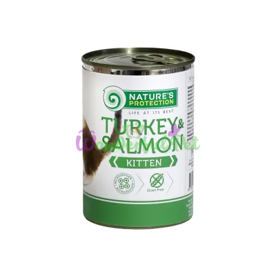 Консерва Natures Protection Kitten Turkey Salmon для кошек от 2 до 12 месяцев 400 г