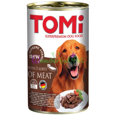 Влажный корм TOMi Dog 5 kinds of Meat 1.2 кг