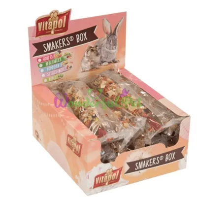 Колба Vitapol Smakers Box для шиншилл со вкусом фруктов и ореха упаковка 12 шт