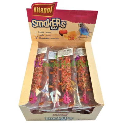 Колба Vitapol Smakers Box для попугаев со вкусом клубники упаковка 12 шт