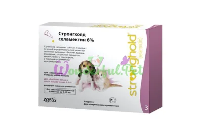 Краплі Zoetis Stronghold 6% для кошенят та цуценят вагою до 2.5 кг 0.25 мл x 3 піпетки
