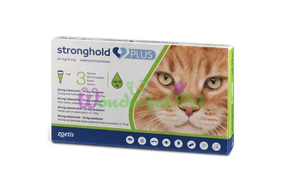 Zoetis Stronghold Plus Drops 60 mg 10 mg for cats weighing 5 to 10 kg 1 ml x 3 pipettes