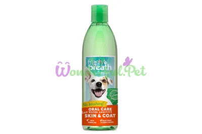 TropiClean Oral Care Water Additive Skin Coat with Omega 3 and Omega 6 for dogs and cats 473 ml