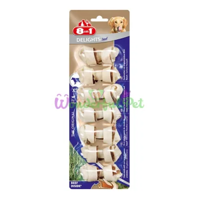 Лакомство для собак 8in1 Delights Кость прессованная 7 см, 84 г / 7 шт. (говядина)
