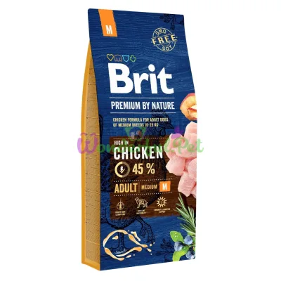 Сухой корм Brit Premium Adult M 15 кг